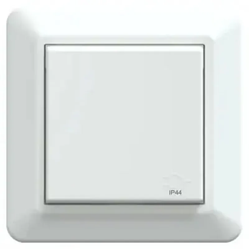 Elko Vägguttag RS 1-vägs lock IP44 Jordat Renvit Billigare