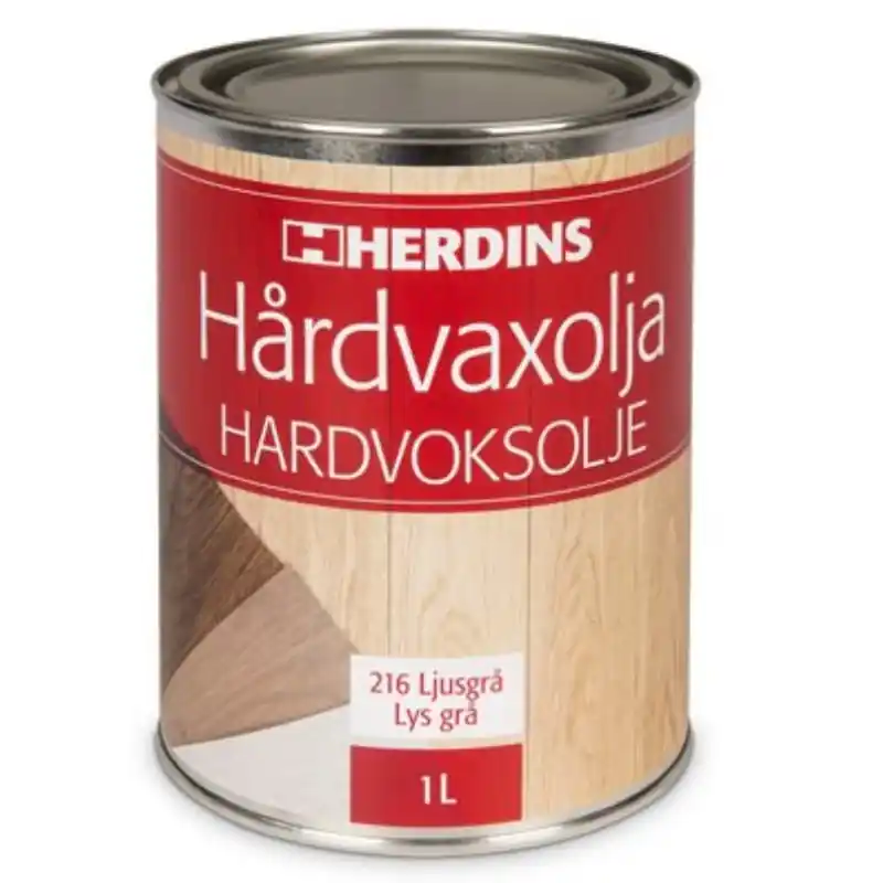 Fri frakt Hårdvaxolja Pigmenterad Ljusgrå 1L, Herdins