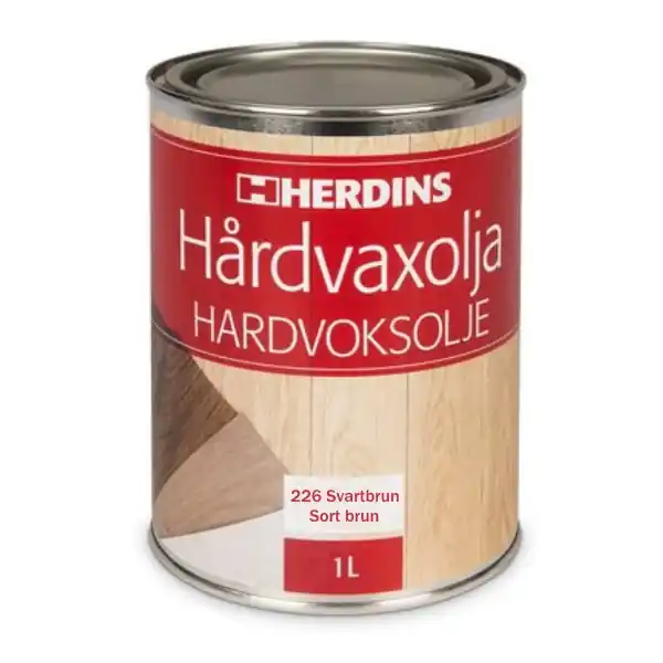 Hårdvaxolja Pigmenterad Svartbrun 1L, Herdins Kundfavorit