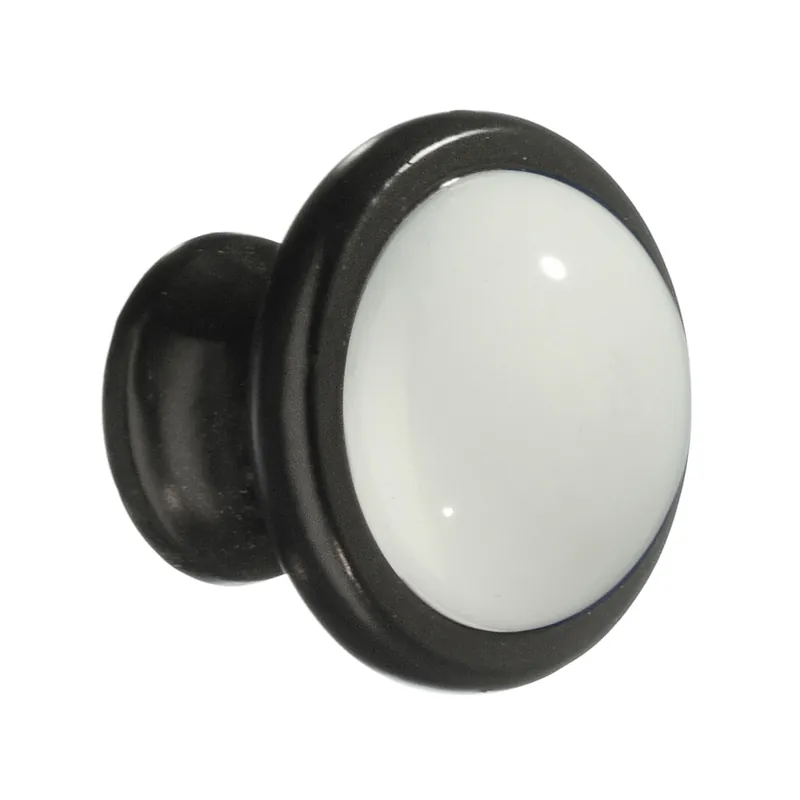 Endast idag Knopp 38mm Mattsvart/Vit 10st Beslagsboden BB430