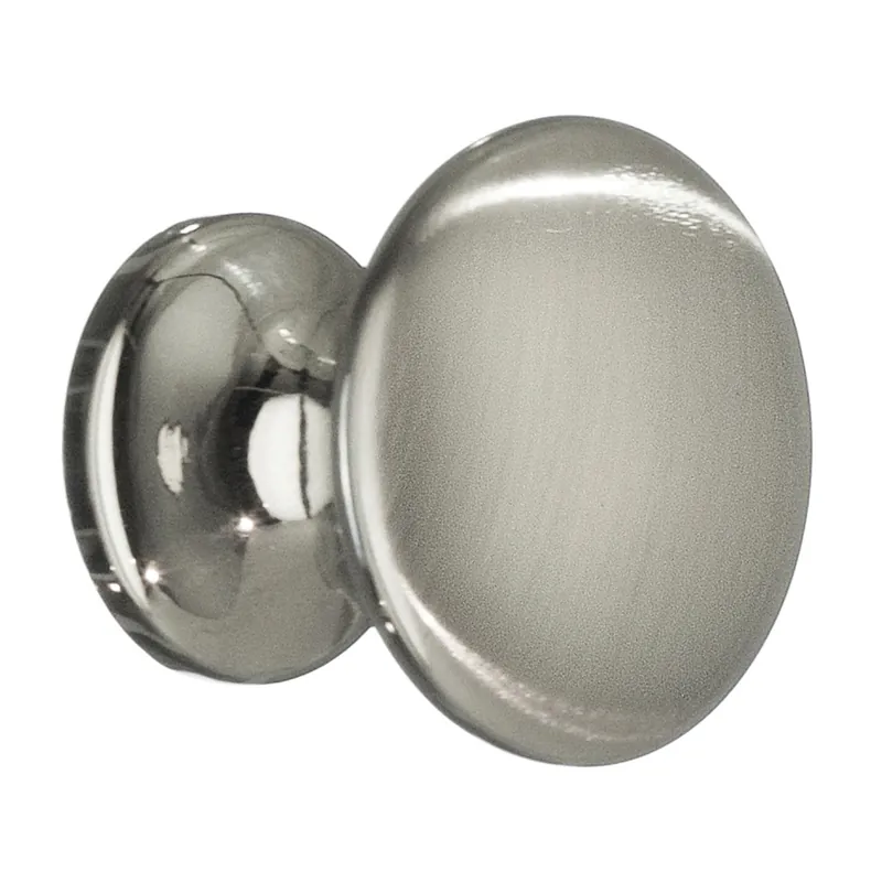 Knopp 24mm Borstad Nickel 10st Beslagsboden BN431 Sista chansen