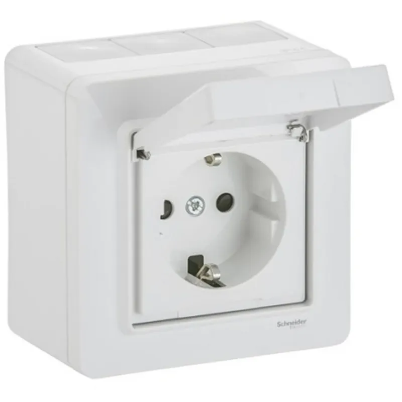 Schneider Electric Scneider Exxact utanpåliggande jordat vägguttag Reapris