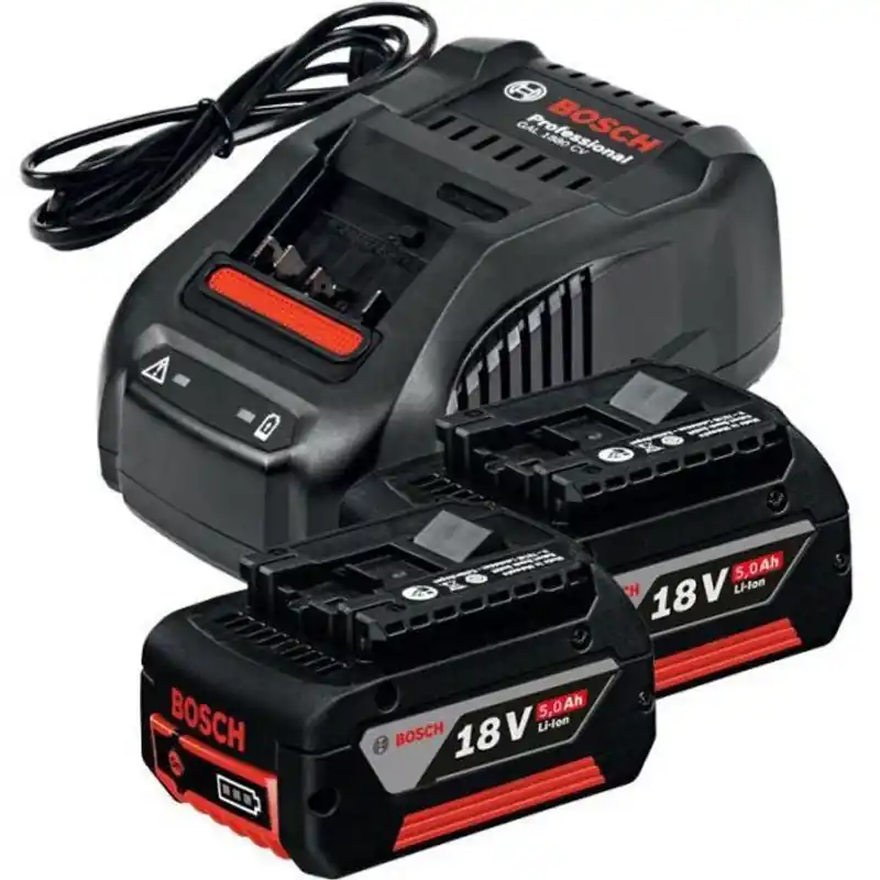 Bosch 18V Batteripaket (2x5,0ah + Snabbladdare) Trygg betalning