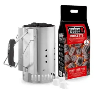 Säker betalning Weber Startkit 3 in 1 (Skorsten, Briketter och Tändkuber)