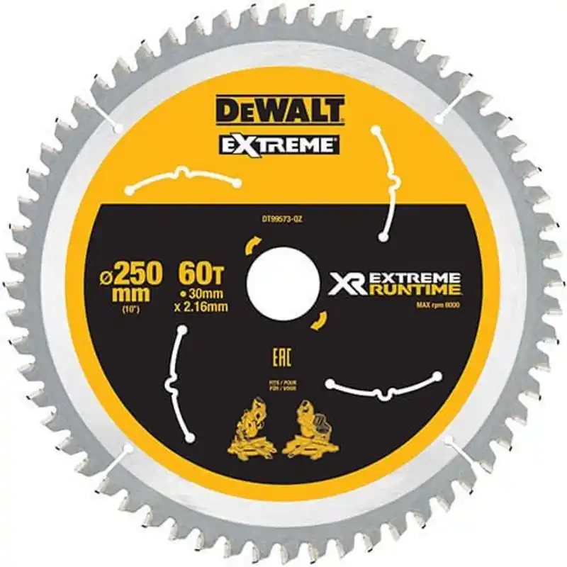 Expressleverans DeWalt DT99573 Sågklinga XR 250mm 60T (Fina Snitt)