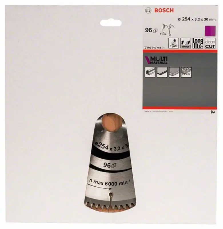 Erbjudande Bosch Sågsklinga 254mm 96T (Aluminium)