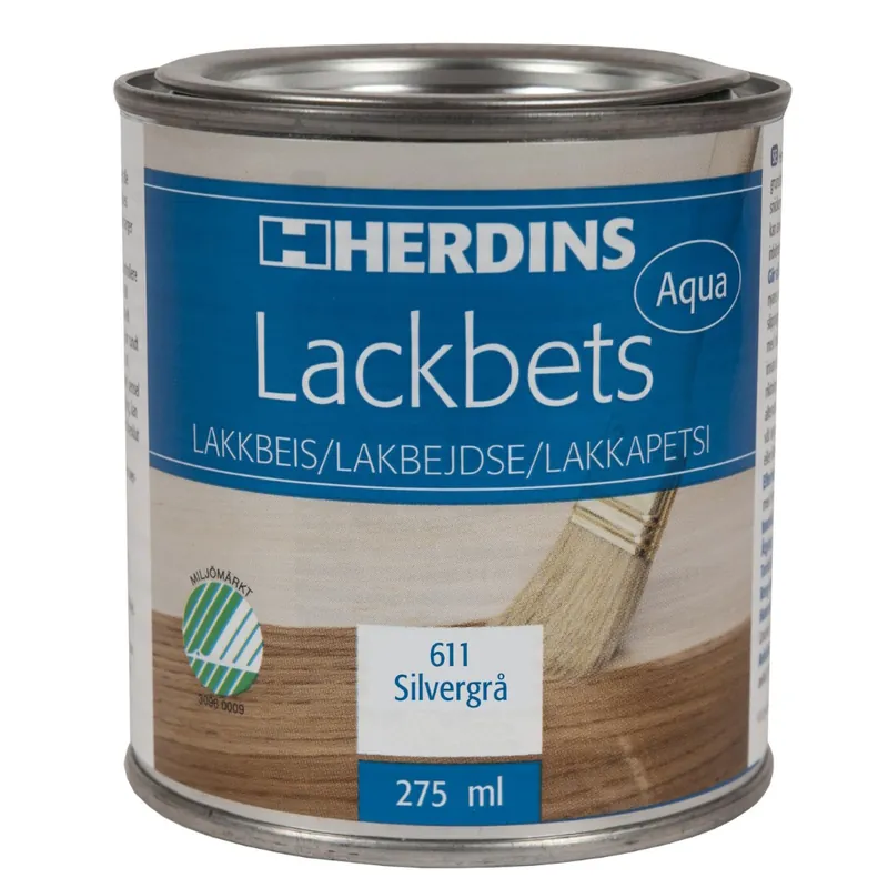 Rabatt Lackbets Aqua 611 Silvergrå 275ml, Herdins