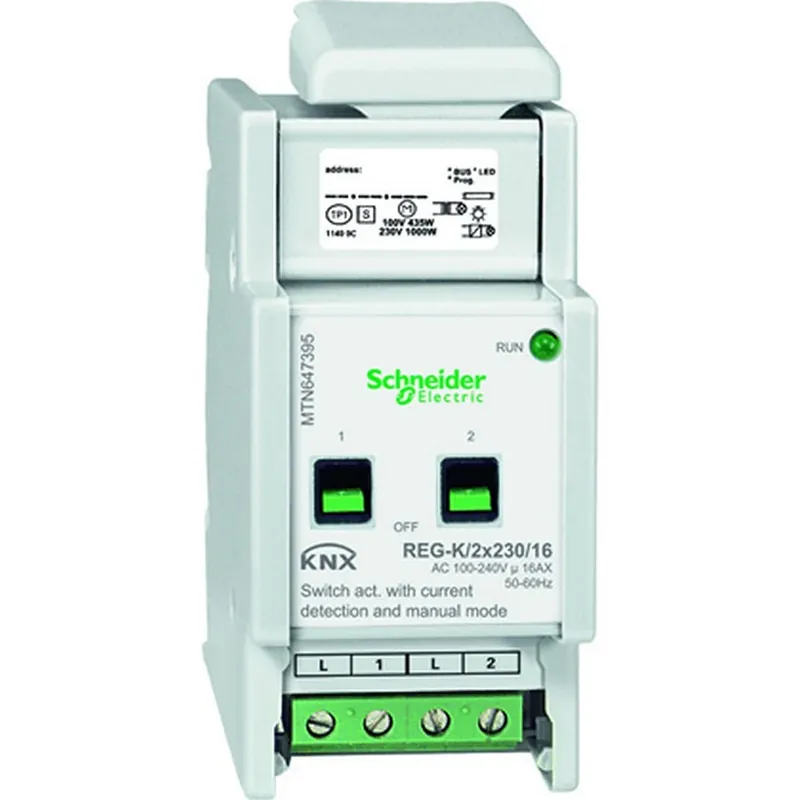 Begränsat antal Schneider Electric KNX Brytaktor 2x230/16A Strömdetektering DIN-K