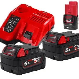 Premium Milwaukee M18 NRG-502 Batteripaket 18V (2x5,0ah + Laddare)