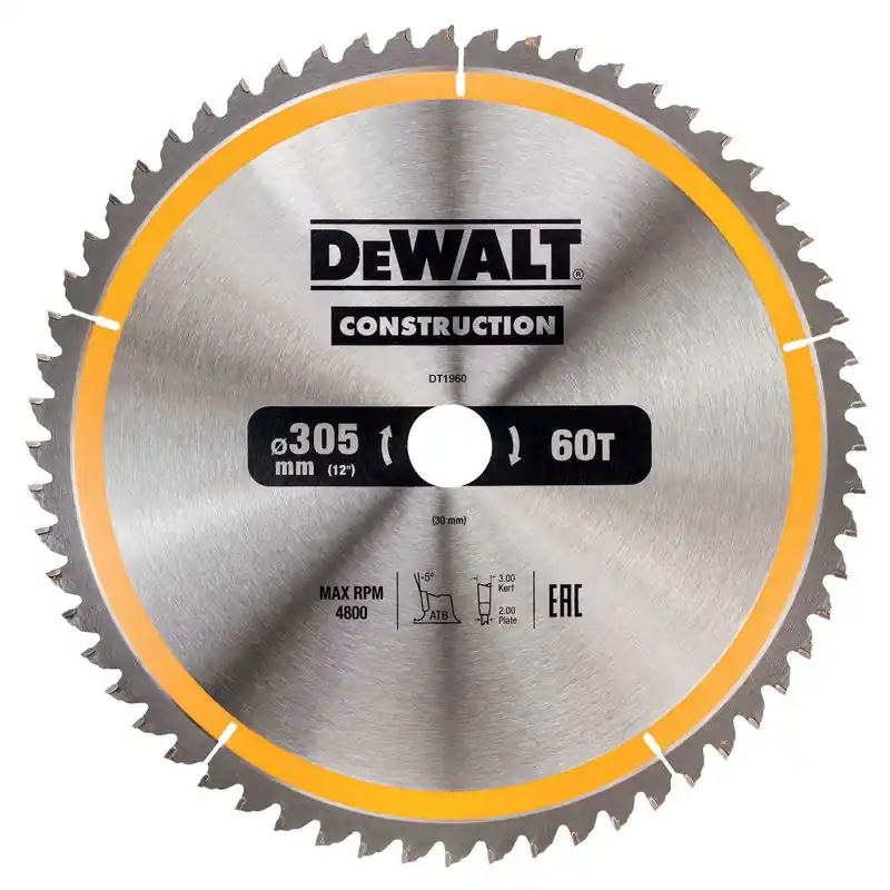 I lager DeWalt DT1960 Sågklinga 305mm 60T (Universal)