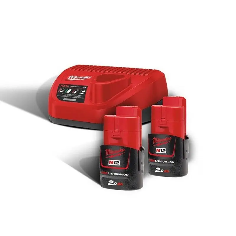 Milwaukee M12NRG-202 Batteripaket 12V (Laddare + 2x2,0ah) Kampanj