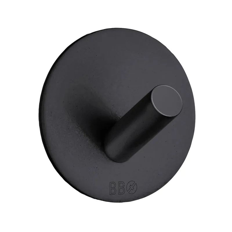 Enkelkrok Självhäftande Rund Svart Beslagsboden BB1090 Nyhet