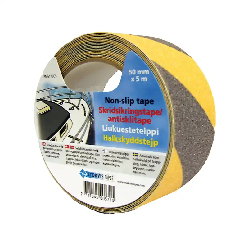 Rabatt Halkskyddstejp Gul/Svart 50mmx5m, Stokvis