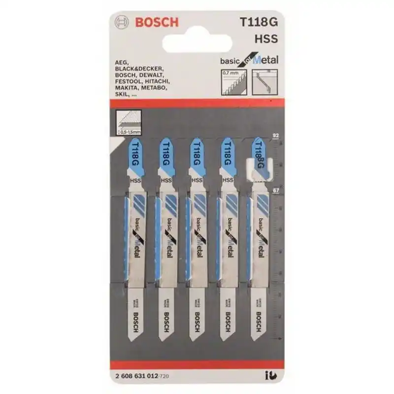 Bosch T118G Sticksågsblad för Metall (5-P) Expressleverans