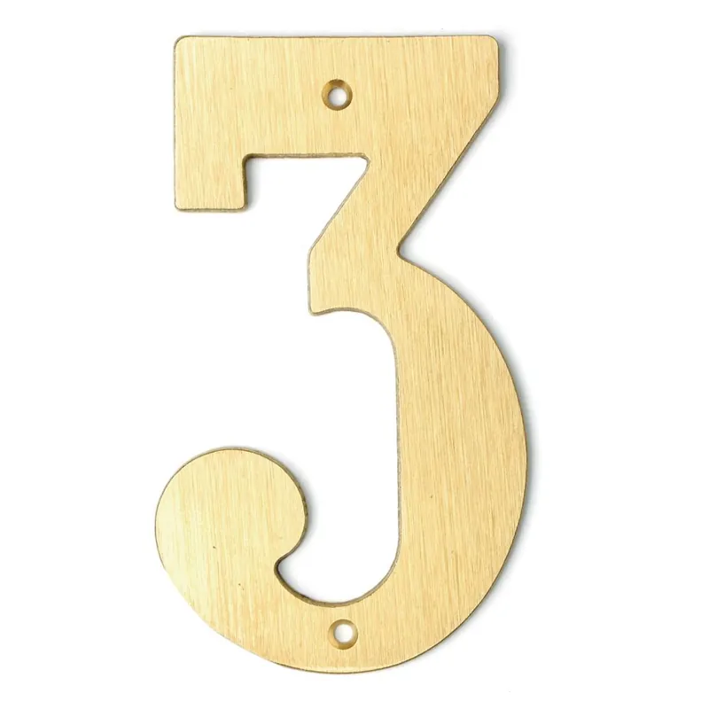 Bårebo Siffra nr 3 140mm Mattborstad mässing - 861123 Begränsat erbjudande