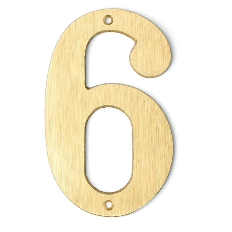 Begränsat antal Bårebo Siffra nr 6 140mm Mattborstad mässing - 861126