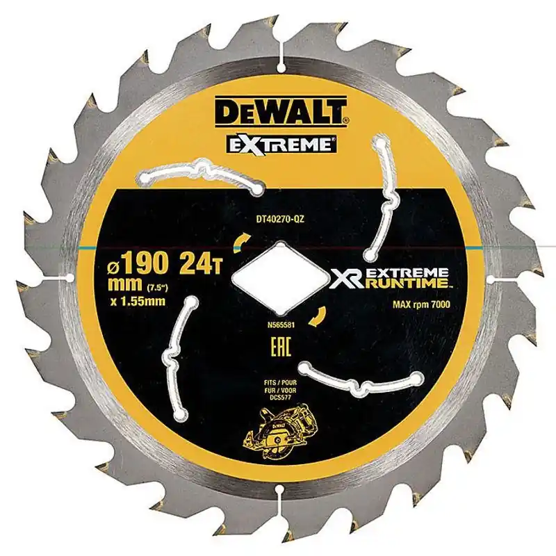 DeWalt DT40270 Cirkelsågsklinga XR 190mm x 24T CSB (för DCS577) Endast denna vecka