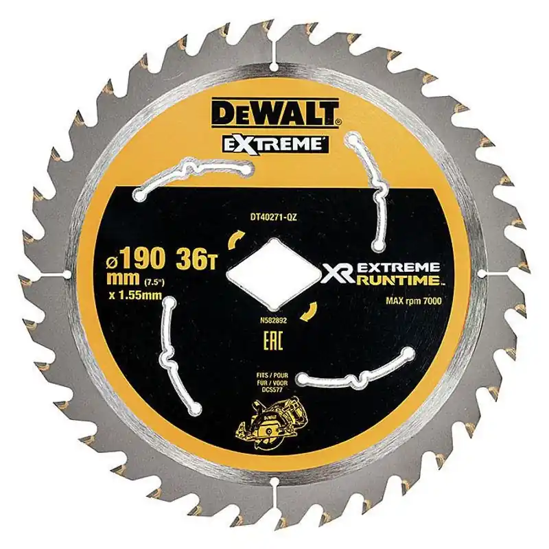 Köp online DeWalt DT40271 Cirkelsågsklinga XR 190mm x 36T CSB (för DCS577)