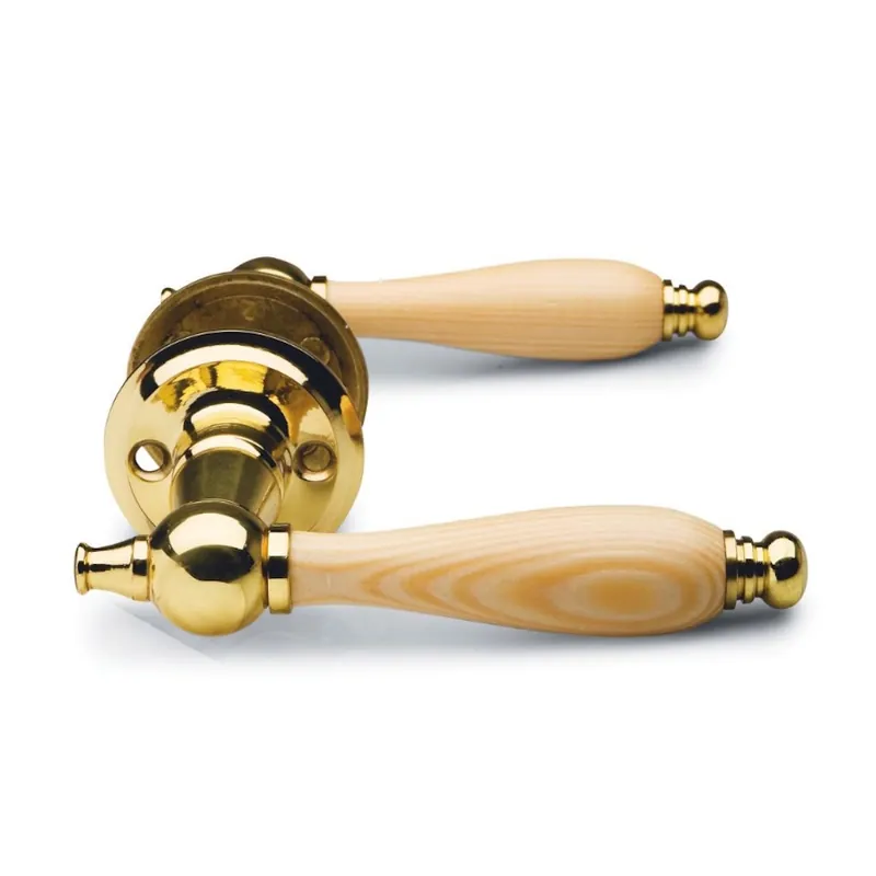 Populärt val Dörrtrycke A686mp Blankpolerad Mässing/Furu Bårebo 744130