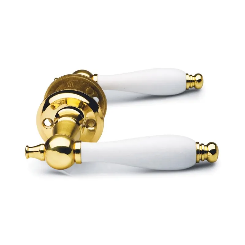 I lager Dörrtrycke A686mp Blankpolerad Mässing/Vit Bårebo 744128