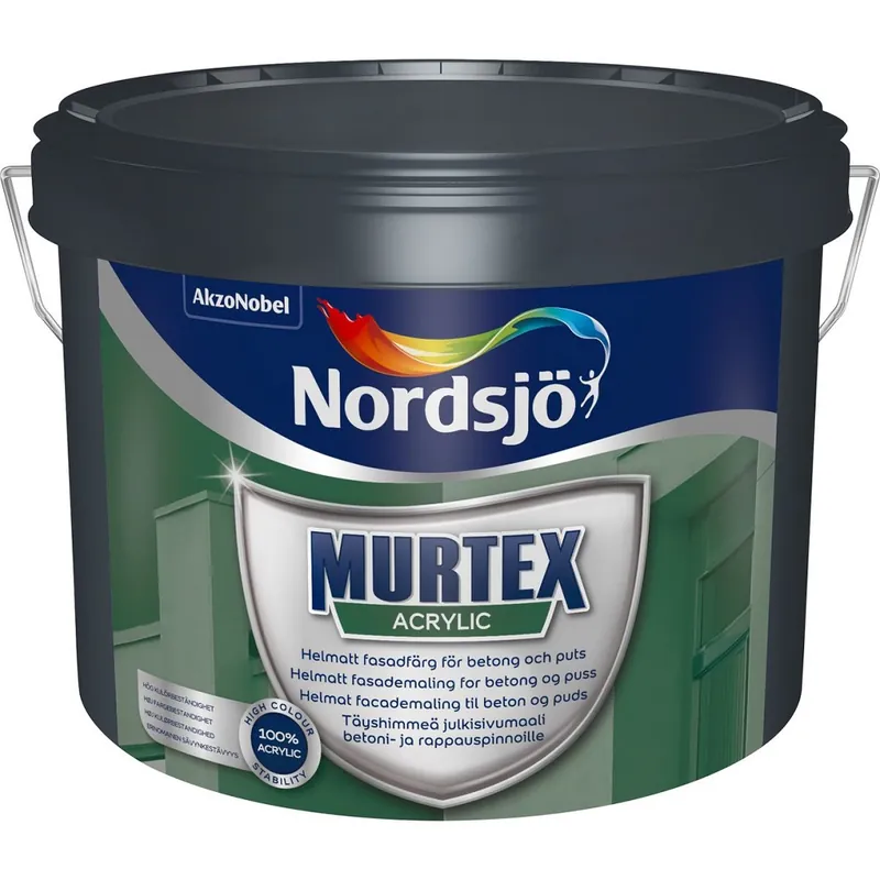 Fasadfärg MurTex Acrylic Svart 2,325L, Nordsjö Snabb frakt