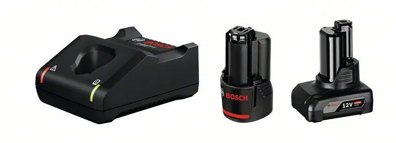 I lager Bosch Startset Laddare/Batterier 12V (1x2AH & 1x4AH M/GAL 12V)