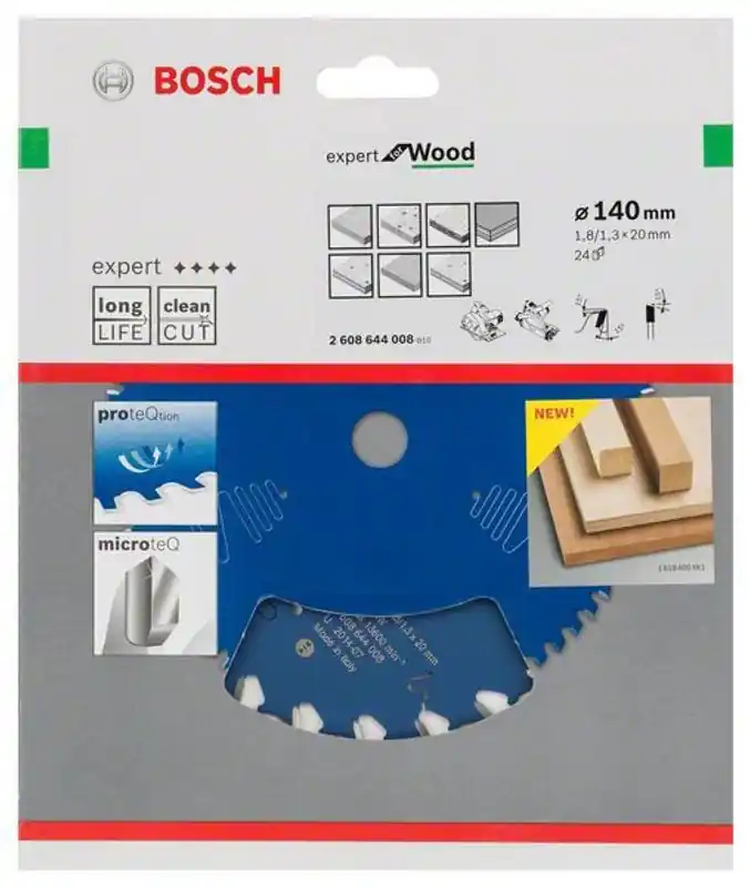 Bosch Cirkelsågsklinga 140x20x1,8mm 24T EXPERT WOOD Rabatter