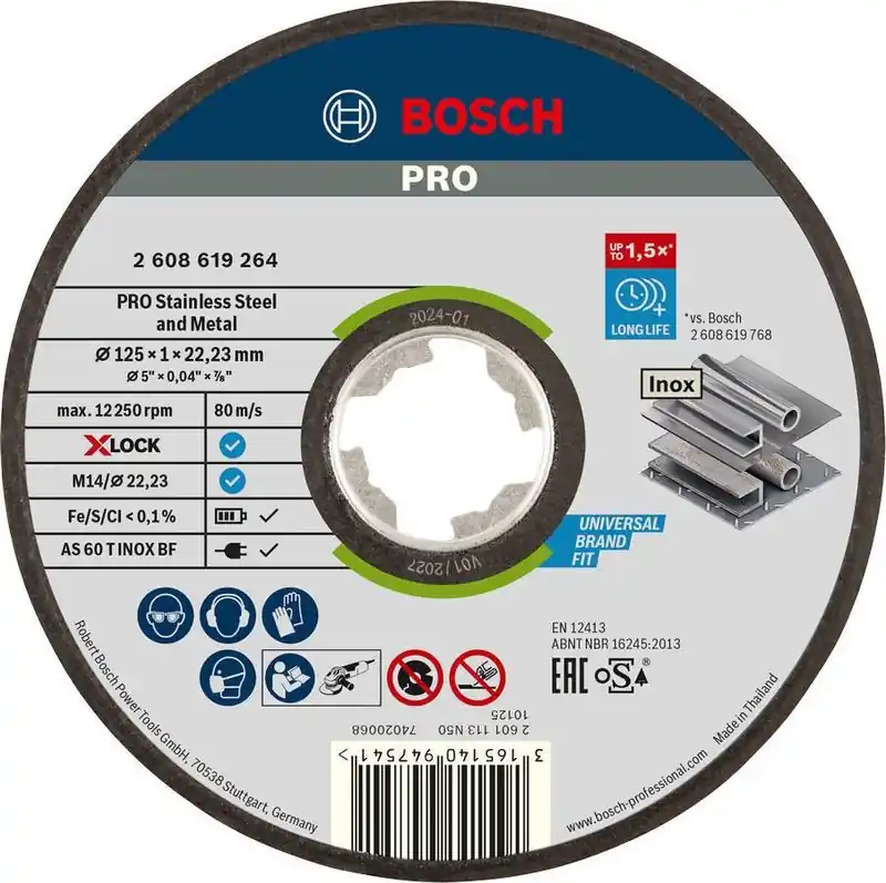 Nyhet Bosch X-LOCK Kapskiva 125x22,2x1,0mm  Expert for Metal & INOX