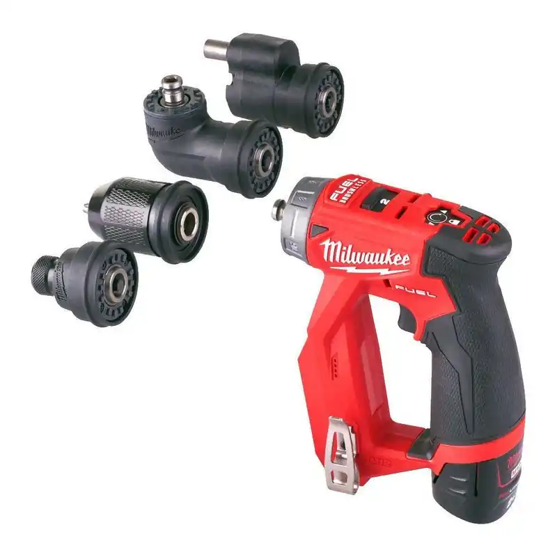 Nedsatt pris Milwaukee M12 FDDXKIT-202X Borr-/Skruvdragare 12V inkl 3st chuckar (2x2,0ah)
