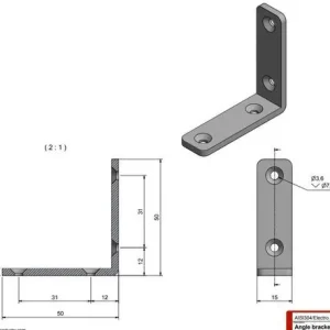 Nedsatt pris Roca Vinkelbeslag Rostfritt, 50mm