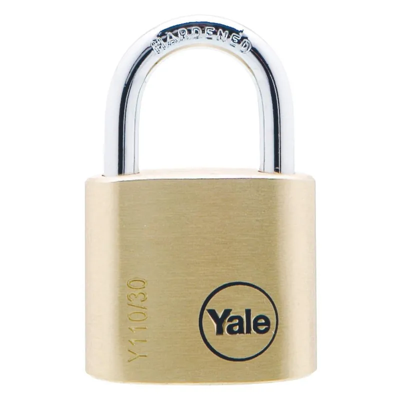 I lager HÄNGLÅS 110/30 LL MÄSSING L301