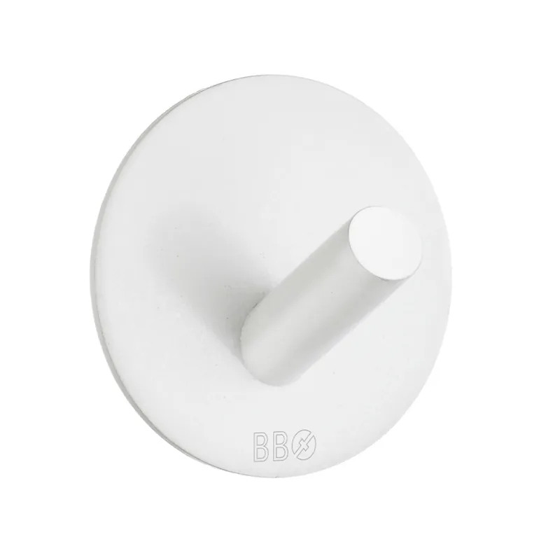 Sänkt pris Enkelkrok Självhäftande Rund Vit 10st Beslagsboden BX1090