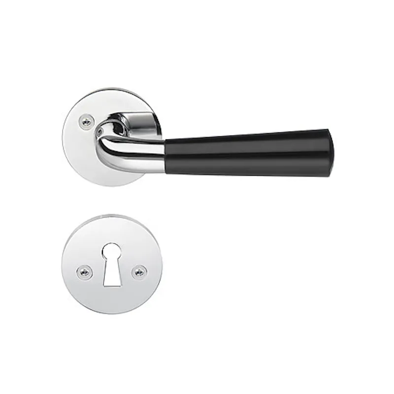 Begränsat antal Innerdörrhandtag Design 117mm Polerad Krom Svart Beslagsboden B875KN