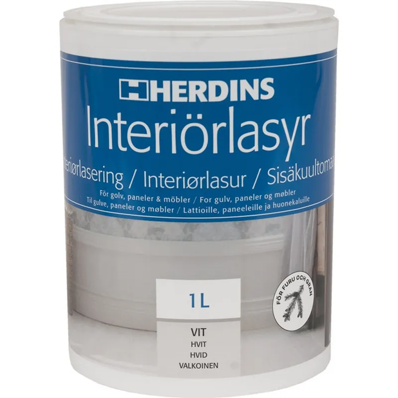 Interiörlasyr 300 Vit Vattenburen 1L, Herdins Sista chansen