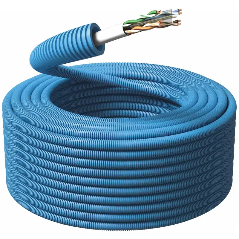 Beställ idag Flexrör, U/UTP Cat.6, Ø16mm, 100m, Ring, Blå, Malmbergs 1418160