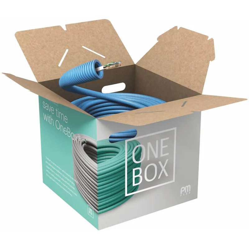 Flexrör, U/UTP Cat.6, Ø16mm, 100m, Blå, Malmbergs 1418360 Begränsat antal