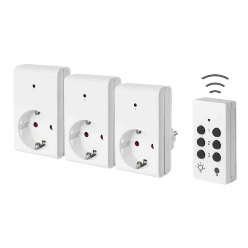Snabb frakt Fjärrströmbrytare Med 3st Mottagare Inomhus 16A 230V IP20 Vit Gelia