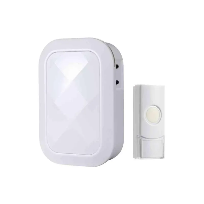Dörrsignalset Trådlös Batteri 80m IP44 Vit Gelia Erbjudandepris