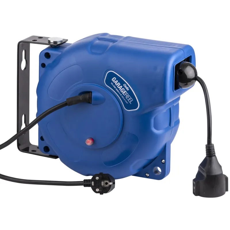 Kabelvinda H05VV-F Väggmontage Jordad 3G1,5mm² 2+10m IP20 Svart Gelia Extra rabatt