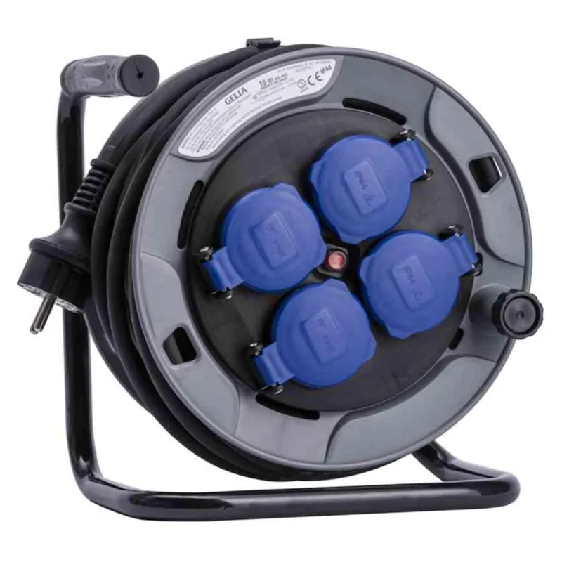 Kabelvinda H05RR-F Jordad 15m 3G1,5mm² IP44 Svart 2st Gelia Rea