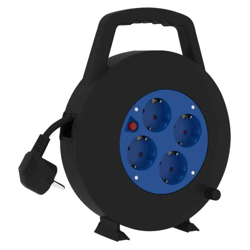 Endast denna vecka Kabelrulle H05VV-F Jordad Stående Med Handtag 10m 3G1mm² IP20 Svart Gelia