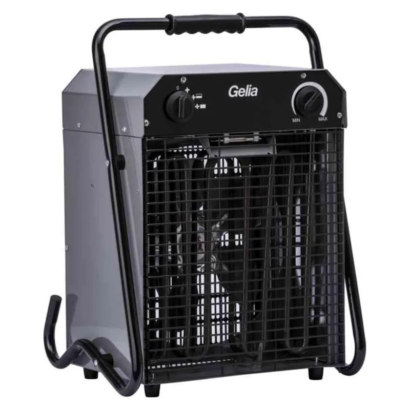 Snabb frakt Värmefläkt Bygg 9kW 400V IP24 Svart Gelia