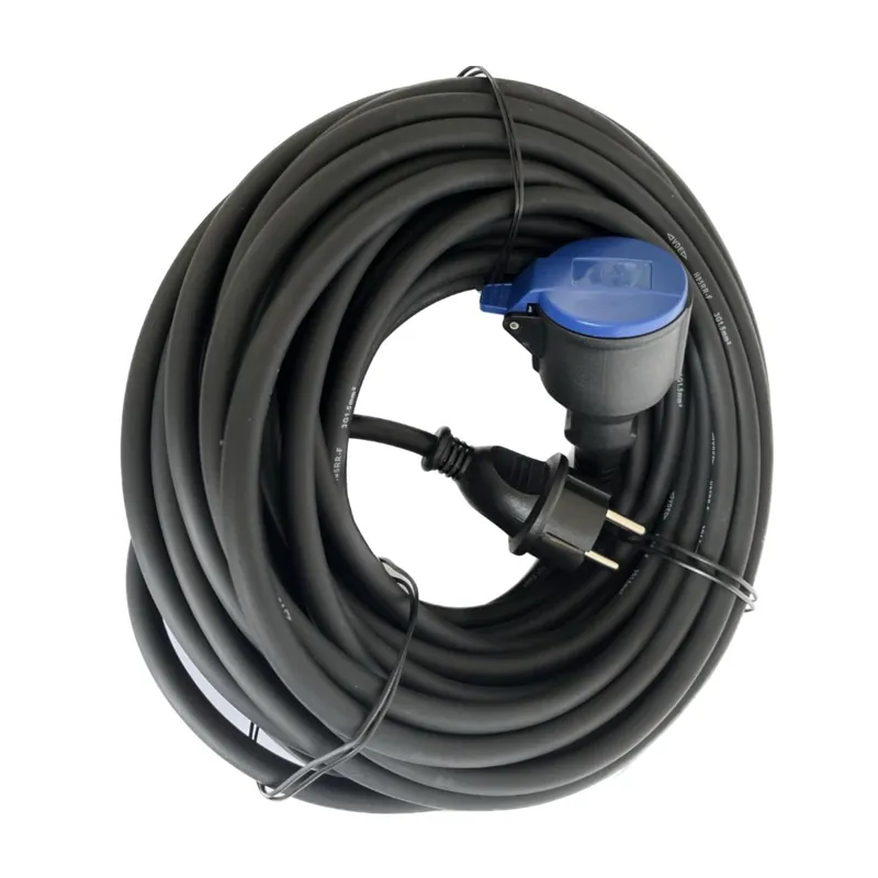 Beställ nu Skarvsladd H05RR-F Jordad Med Självstängande Lock 5m 16A 230V Svart Gelia