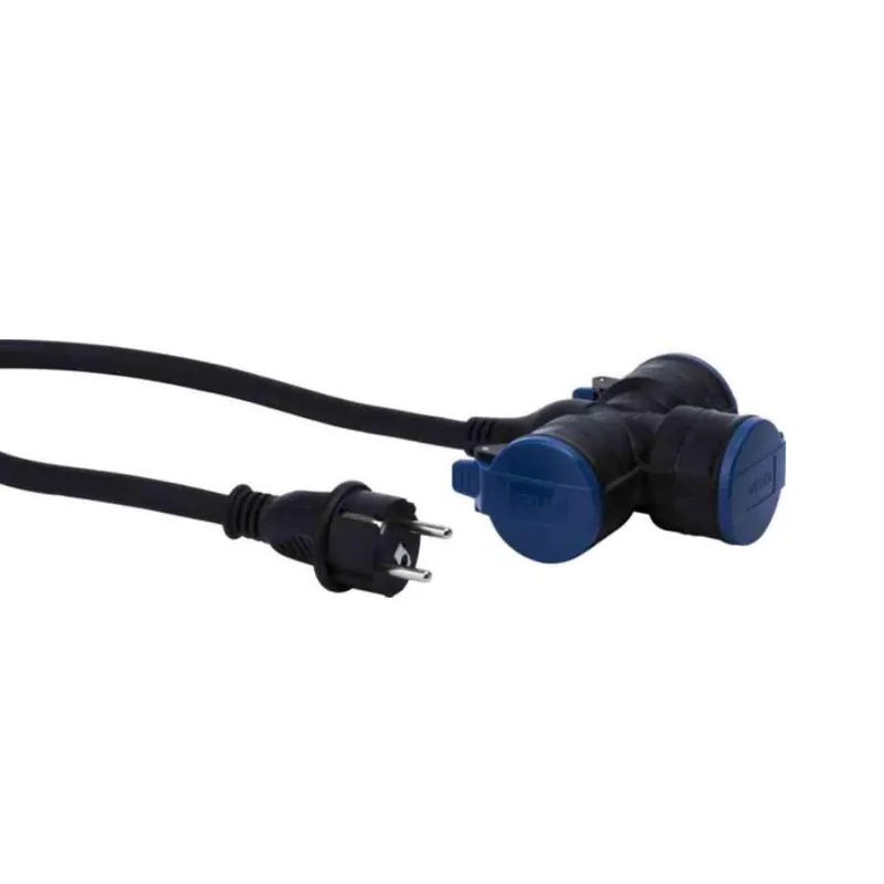 Populärt val Grenuttag Jordat 3-Vägs Med Lock 15m 3G1,5mm² 3680W IP44 Svart Gelia