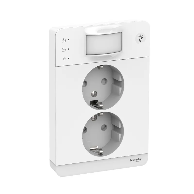 Vägguttag Exxact 2-Vägs Med Ljus 16A 250V IP21 Vit Schneider Electric Kampanj