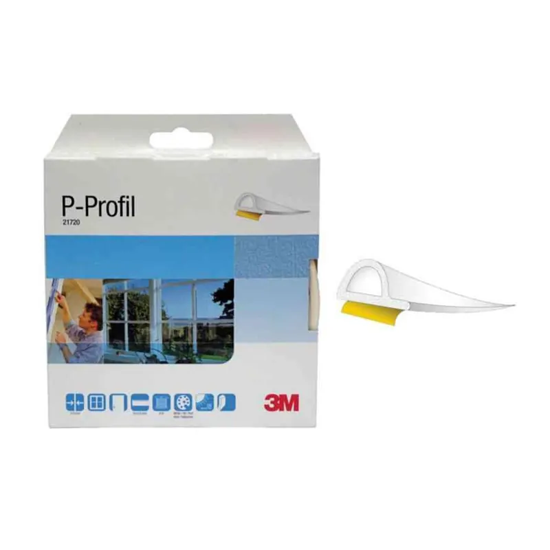 Fri frakt Tätningslist P-Profil Självhäftande EPDM Gummi 9x5,5mm 24m Vit 3M